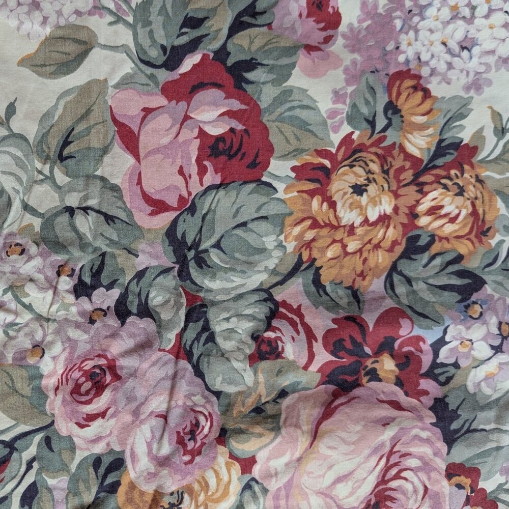 Vintage Ralph Lauren Queen fitted floral cotton sheet